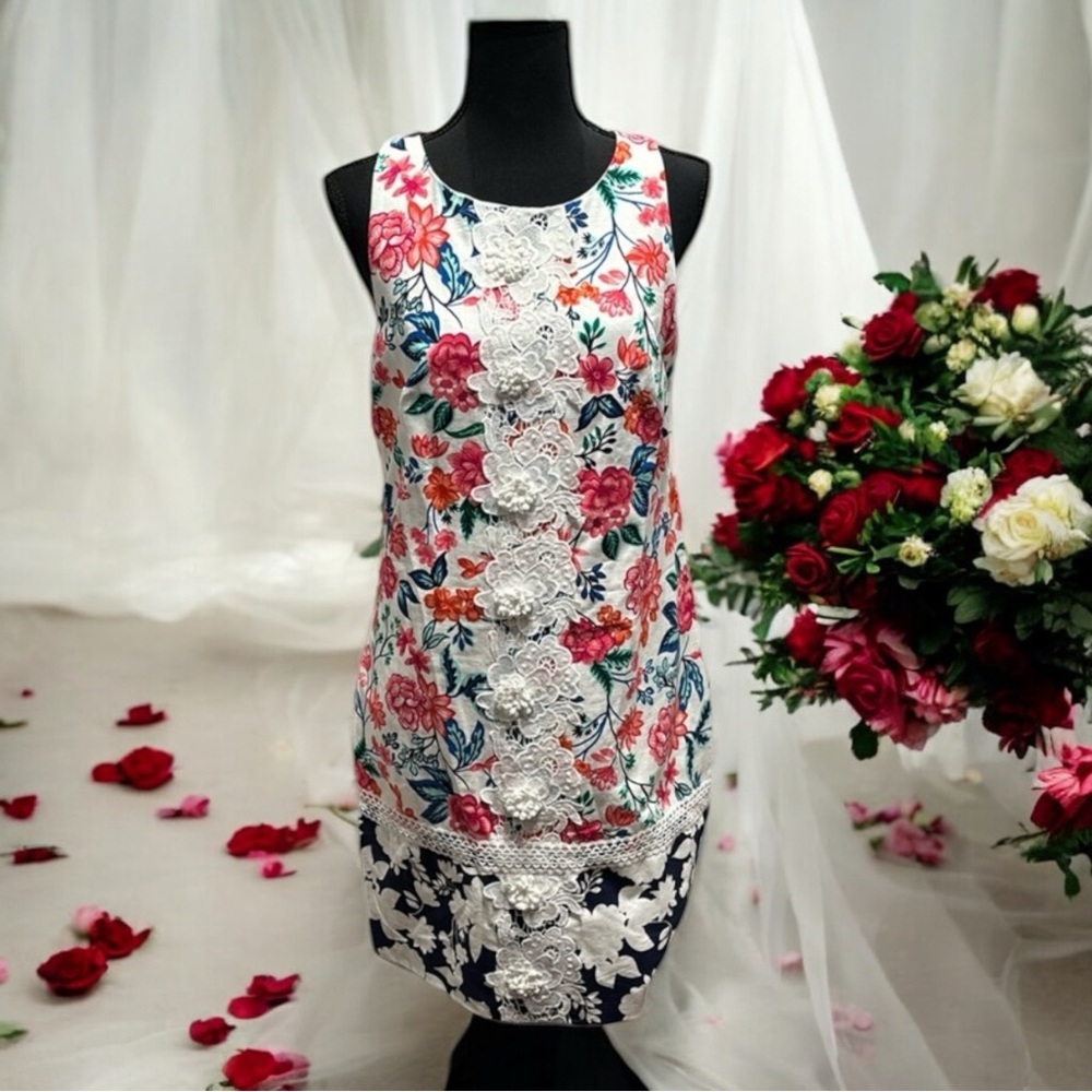 Eliza J sleeveless floral dress. Unique and great quality.